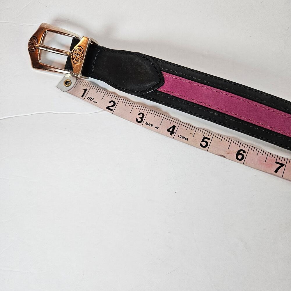 Ashworth Oil Tanned NuBuck Two Color Purple Black Belt Women's Medium - Picture 9 of 10